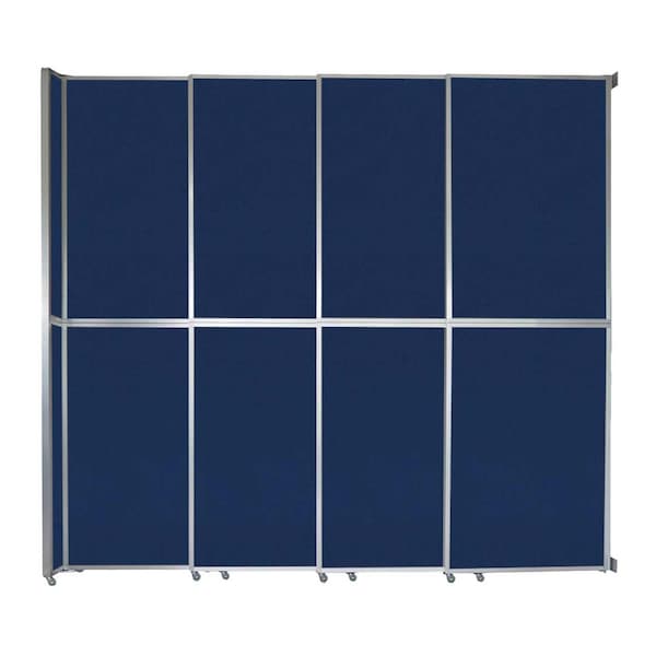 Versare Operable Wall Sliding Room Divider 12'8" x 12'3" Navy Blue Fabric 1072403-2 - main